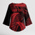 New Zealand Rugby Pacific Personalised Kimono Sleeve Blouse All Red Maori Pasifika Fern Pattern - Polynesian Pride