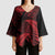 New Zealand Rugby Pacific Personalised Kimono Sleeve Blouse All Red Maori Pasifika Fern Pattern - Polynesian Pride