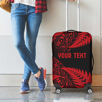 New Zealand Rugby Pacific Personalised Luggage Cover All Red Maori Pasifika Fern Pattern