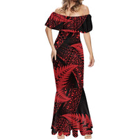 New Zealand Rugby Pacific Personalised Mermaid Dress All Red Maori Pasifika Fern Pattern LT9 - Polynesian Pride