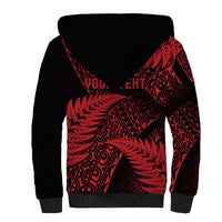 New Zealand Rugby Pacific Personalised Sherpa Hoodie All Red Maori Pasifika Fern Pattern LT9 - Polynesian Pride