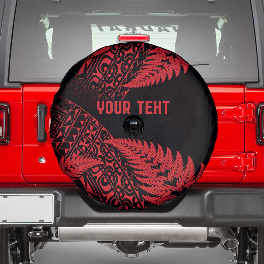 New Zealand Rugby Pacific Personalised Spare Tire Cover All Red Maori Pasifika Fern Pattern LT9 - Polynesian Pride