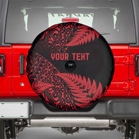 New Zealand Rugby Pacific Personalised Spare Tire Cover All Red Maori Pasifika Fern Pattern LT9 - Polynesian Pride