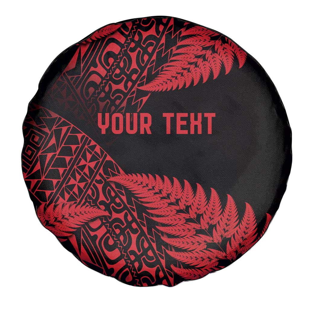 New Zealand Rugby Pacific Personalised Spare Tire Cover All Red Maori Pasifika Fern Pattern LT9 - Polynesian Pride