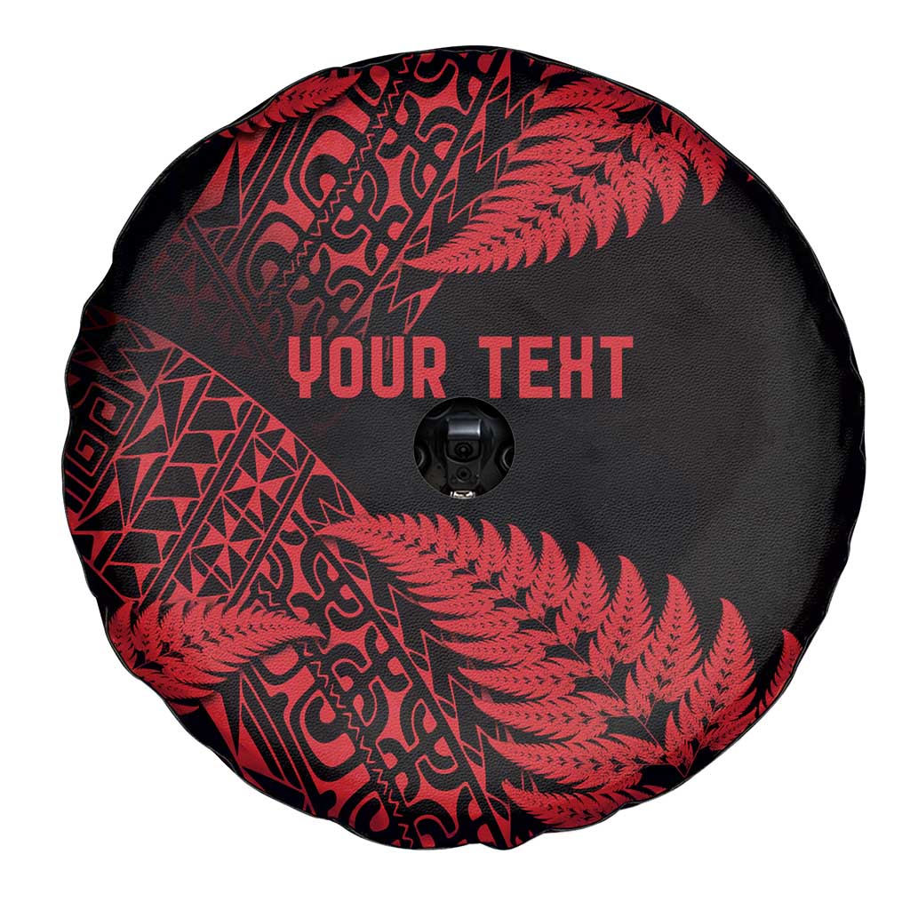 New Zealand Rugby Pacific Personalised Spare Tire Cover All Red Maori Pasifika Fern Pattern LT9 - Polynesian Pride