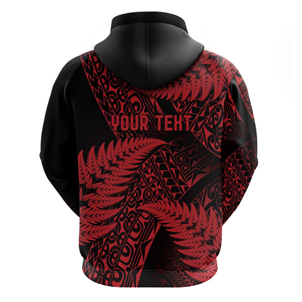 New Zealand Rugby Pacific Personalised Zip Hoodie All Red Maori Pasifika Fern Pattern LT9 - Polynesian Pride