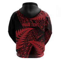 New Zealand Rugby Pacific Personalised Zip Hoodie All Red Maori Pasifika Fern Pattern LT9 - Polynesian Pride
