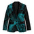 New Zealand Rugby Pacific Personalised Blazer All Turquoise Maori Pasifika Fern Pattern - Polynesian Pride