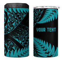 New Zealand Rugby Pacific Personalised 4 in 1 Can Cooler Tumbler All Turquoise Maori Pasifika Fern Pattern LT9 One Size: 16 oz Turquoise - Polynesian Pride
