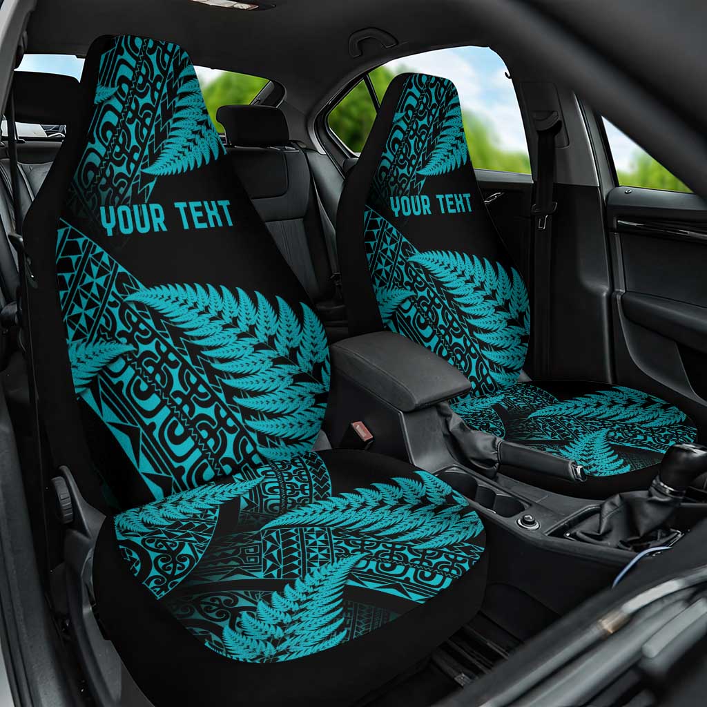 New Zealand Rugby Pacific Personalised Car Seat Cover All Turquoise Maori Pasifika Fern Pattern LT9 One Size Turquoise - Polynesian Pride