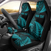 New Zealand Rugby Pacific Personalised Car Seat Cover All Turquoise Maori Pasifika Fern Pattern LT9 - Polynesian Pride