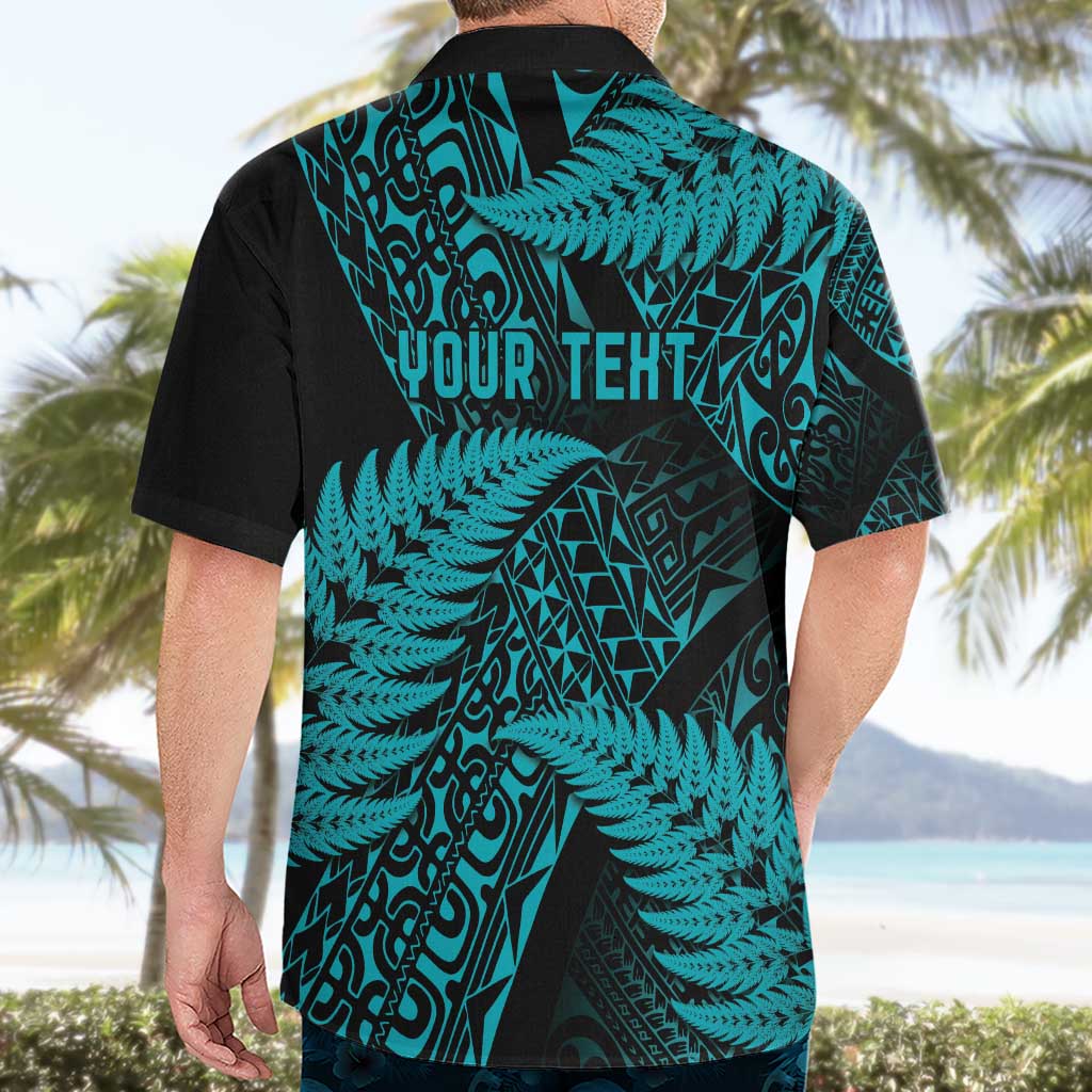 New Zealand Rugby Pacific Personalised Hawaiian Shirt All Turquoise Maori Pasifika Fern Pattern LT9 - Polynesian Pride