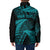 New Zealand Rugby Pacific Personalised Padded Jacket All Turquoise Maori Pasifika Fern Pattern - Polynesian Pride