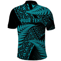 New Zealand Rugby Pacific Personalised Polo Shirt All Turquoise Maori Pasifika Fern Pattern LT9 - Polynesian Pride