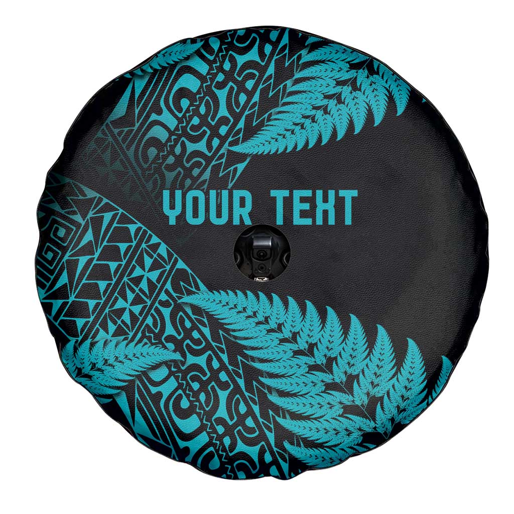 New Zealand Rugby Pacific Personalised Spare Tire Cover All Turquoise Maori Pasifika Fern Pattern LT9 - Polynesian Pride