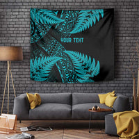 New Zealand Rugby Pacific Personalised Tapestry All Turquoise Maori Pasifika Fern Pattern LT9 Turquoise - Polynesian Pride