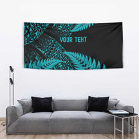 New Zealand Rugby Pacific Personalised Tapestry All Turquoise Maori Pasifika Fern Pattern LT9 - Polynesian Pride