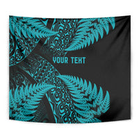 New Zealand Rugby Pacific Personalised Tapestry All Turquoise Maori Pasifika Fern Pattern LT9 - Polynesian Pride