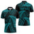 New Zealand Rugby Pacific Personalised Zipper Polo Shirt All Turquoise Maori Pasifika Fern Pattern - Polynesian Pride