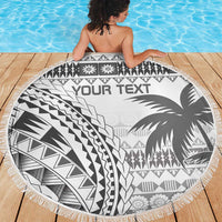 Custom Fiji Rugby Beach Blanket Polynesian Fijian Masi Palm Tree LT9 - Polynesian Pride