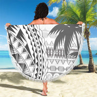Custom Fiji Rugby Beach Blanket Polynesian Fijian Masi Palm Tree LT9 - Polynesian Pride