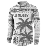 Custom Fiji Rugby Button Sweatshirt Polynesian Fijian Masi Palm Tree LT9 - Polynesian Pride