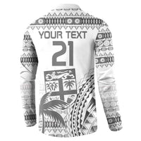 Custom Fiji Rugby Button Sweatshirt Polynesian Fijian Masi Palm Tree LT9 - Polynesian Pride