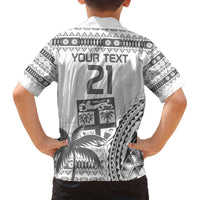 Custom Fiji Rugby Family Matching Puletasi and Hawaiian Shirt Polynesian Fijian Masi Palm Tree LT9 - Polynesian Pride