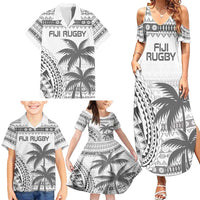 Custom Fiji Rugby Family Matching Summer Maxi Dress and Hawaiian Shirt Polynesian Fijian Masi Palm Tree LT9 - Polynesian Pride