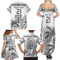 Custom Fiji Rugby Family Matching Summer Maxi Dress and Hawaiian Shirt Polynesian Fijian Masi Palm Tree LT9 - Polynesian Pride