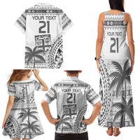 Custom Fiji Rugby Family Matching Tank Maxi Dress and Hawaiian Shirt Polynesian Fijian Masi Palm Tree LT9 - Polynesian Pride