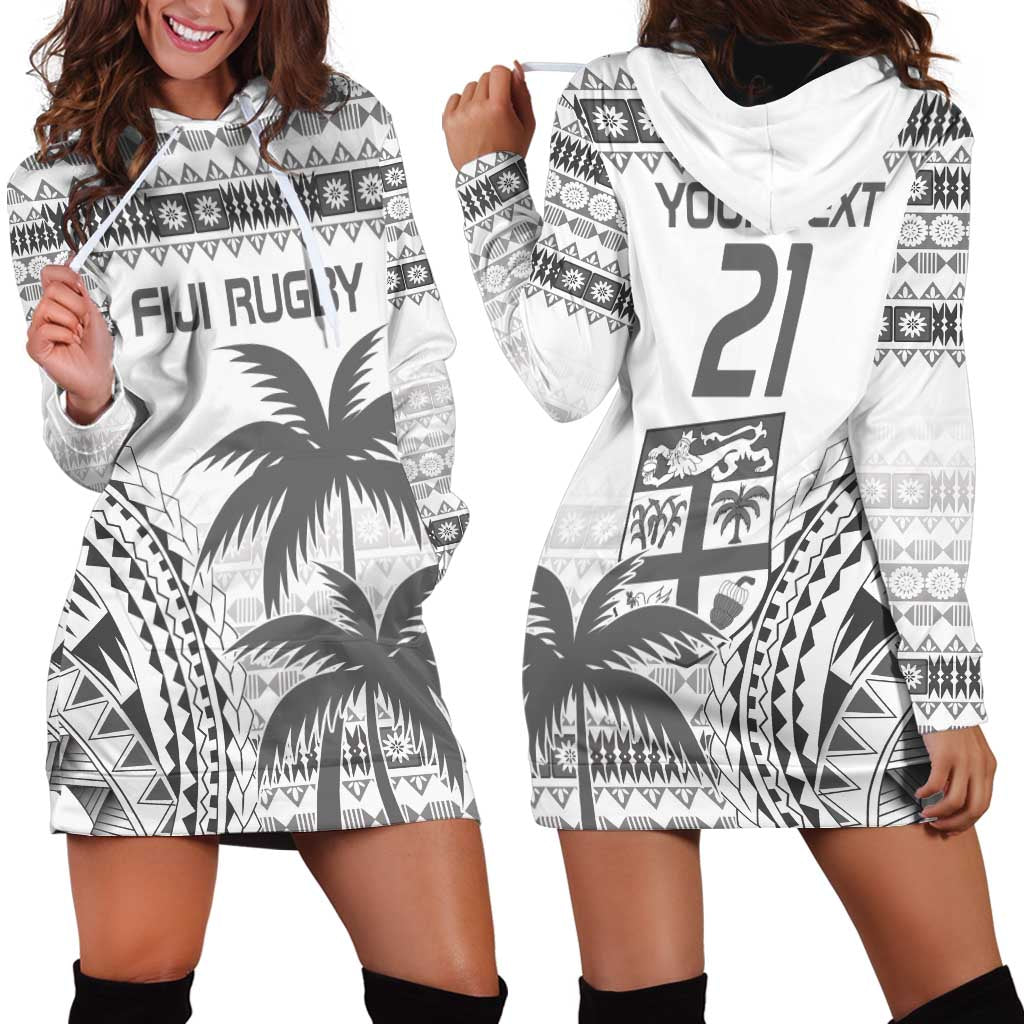 Custom Fiji Rugby Hoodie Dress Polynesian Fijian Masi Palm Tree LT9 - Polynesian Pride