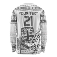 Custom Fiji Rugby Long Sleeve Shirt Polynesian Fijian Masi Palm Tree LT9 - Polynesian Pride