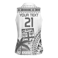 Custom Fiji Rugby Women Sleeveless Polo Shirt Polynesian Fijian Masi Palm Tree LT9 - Polynesian Pride