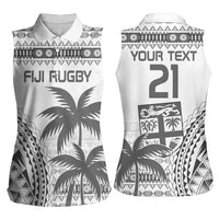 Custom Fiji Rugby Women Sleeveless Polo Shirt Polynesian Fijian Masi Palm Tree LT9 - Polynesian Pride