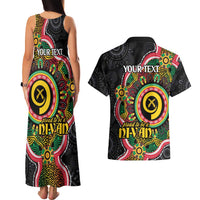 Vanuatu Personalised Couples Matching Tank Maxi Dress and Hawaiian Shirt Aboriginal Dot Paitnting LT9 - Polynesian Pride