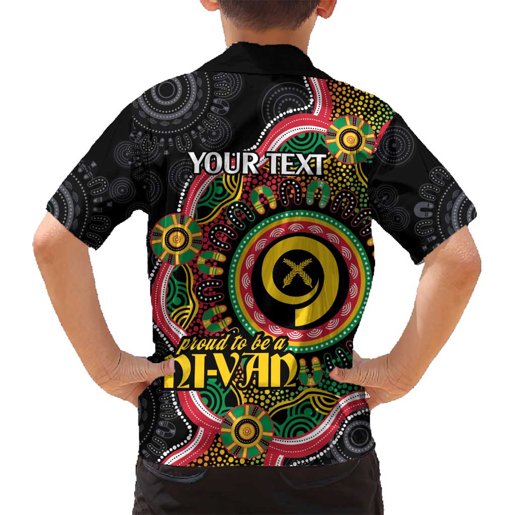 Vanuatu Personalised Family Matching Long Sleeve Bodycon Dress and Hawaiian Shirt Aboriginal Dot Paitnting LT9 - Polynesian Pride