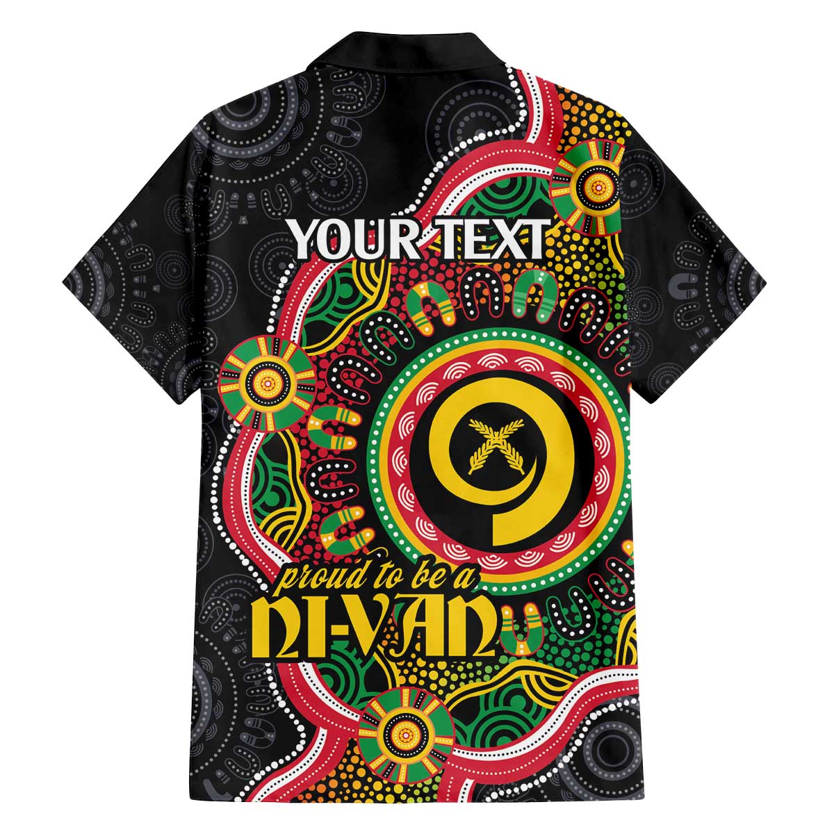 Vanuatu Personalised Family Matching Off The Shoulder Long Sleeve Dress and Hawaiian Shirt Aboriginal Dot Paitnting LT9 - Polynesian Pride