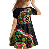 Vanuatu Personalised Family Matching Tank Maxi Dress and Hawaiian Shirt Aboriginal Dot Paitnting LT9 - Polynesian Pride