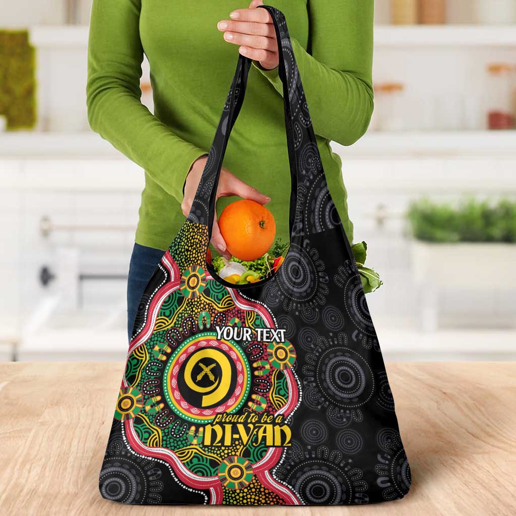 Vanuatu Personalised Grocery Bag Aboriginal Dot Paitnting - Polynesian Pride