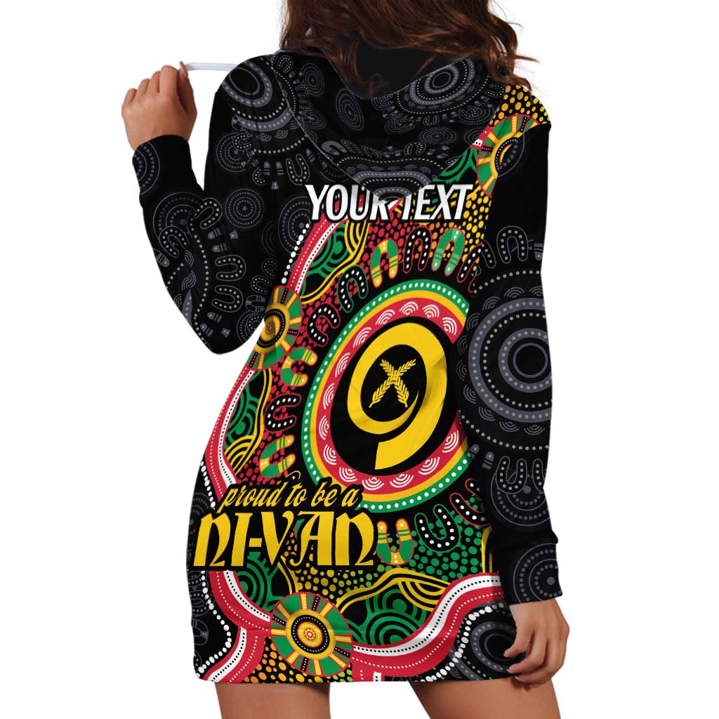 Vanuatu Personalised Hoodie Dress Aboriginal Dot Paitnting - Polynesian Pride