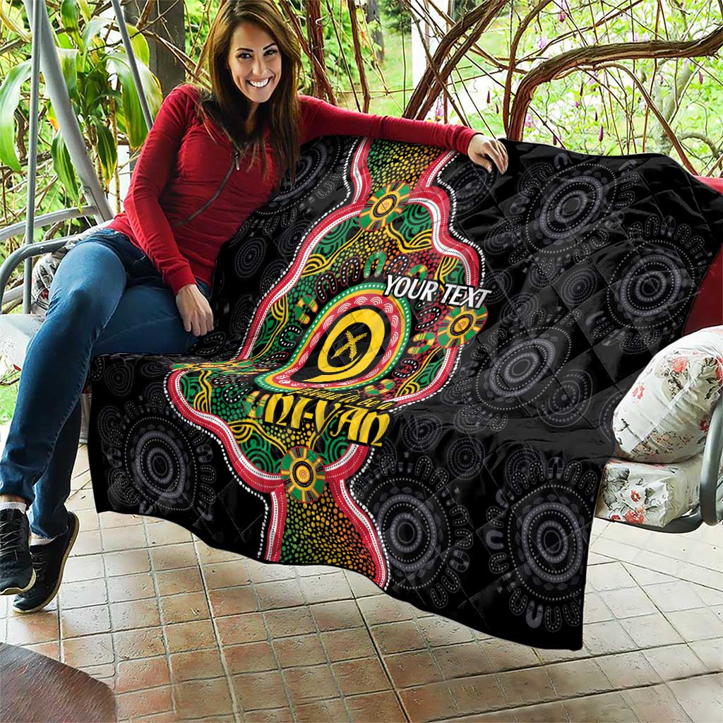 Vanuatu Personalised Quilt Aboriginal Dot Paitnting - Polynesian Pride