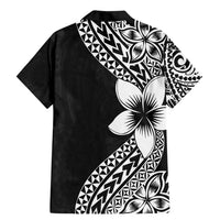 Lotu Tamaiti White Sunday Family Matching Mermaid Dress and Hawaiian Shirt Pacific Plumeria Flowers - Black Version LT9 - Polynesian Pride