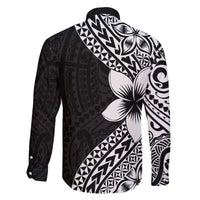 Lotu Tamaiti White Sunday Family Matching Short Sleeve Bodycon Dress and Hawaiian Shirt Pacific Plumeria Flowers - Black Version LT9 - Polynesian Pride