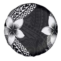 Lotu Tamaiti White Sunday Spare Tire Cover Pacific Plumeria Flowers - Black Version LT9 - Polynesian Pride