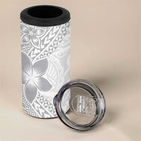 Lotu Tamaiti White Sunday 4 in 1 Can Cooler Tumbler Pacific Plumeria Flowers - White Version LT9 - Polynesian Pride