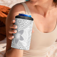 Lotu Tamaiti White Sunday 4 in 1 Can Cooler Tumbler Pacific Plumeria Flowers - White Version LT9 - Polynesian Pride