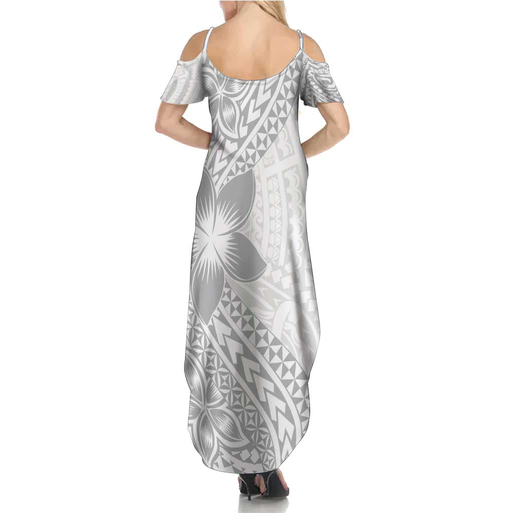 Lotu Tamaiti White Sunday Family Matching Summer Maxi Dress and Hawaiian Shirt Pacific Plumeria Flowers - White Version LT9 - Polynesian Pride