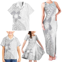 Lotu Tamaiti White Sunday Family Matching Tank Maxi Dress and Hawaiian Shirt Pacific Plumeria Flowers - White Version LT9 - Polynesian Pride