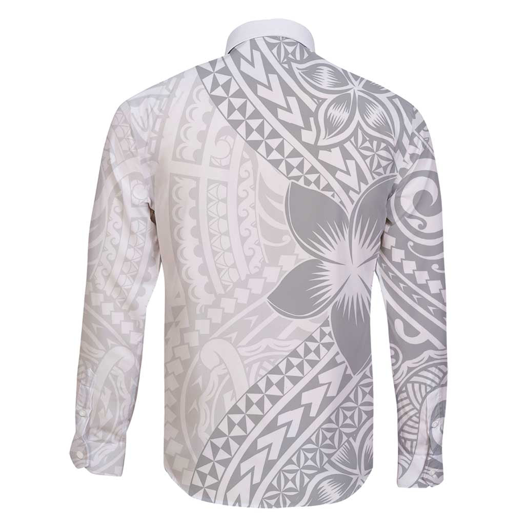 Lotu Tamaiti White Sunday Family Matching Tank Maxi Dress and Hawaiian Shirt Pacific Plumeria Flowers - White Version LT9 - Polynesian Pride